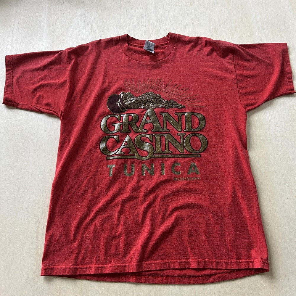 Vintage Grand Casino Tunica Shirt Mens XL Red Mississippi Graphic Tee T-Shirt